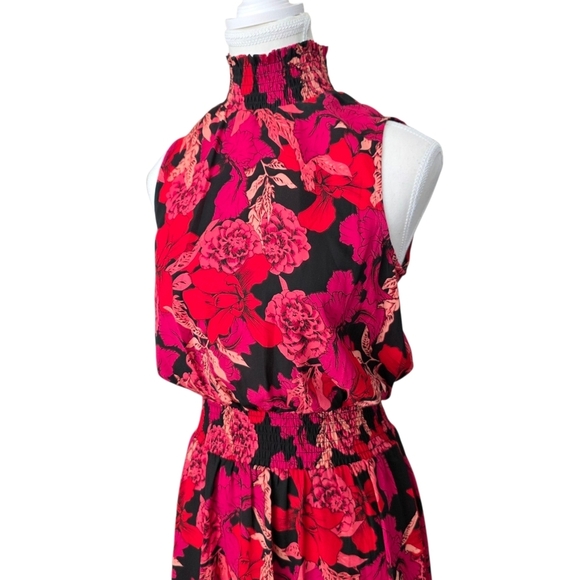 Nanette Lepore Smock Neck and Waist Floral Dress Valentines Day Outfit Size 2 - Picture 3 of 8